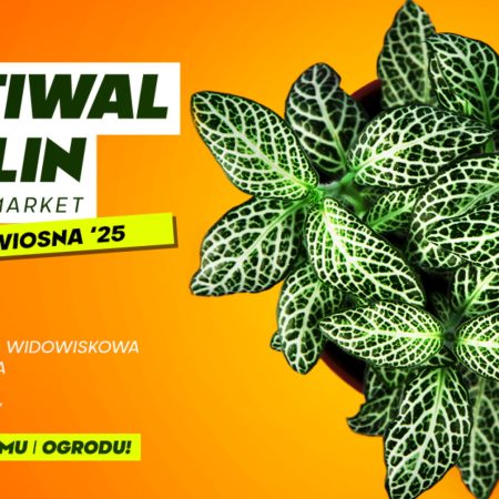 Plakat zapraszający w dniach 17-18 maja 2025 r. do Ostródy na Festiwal Roślin Ostróda 2025.