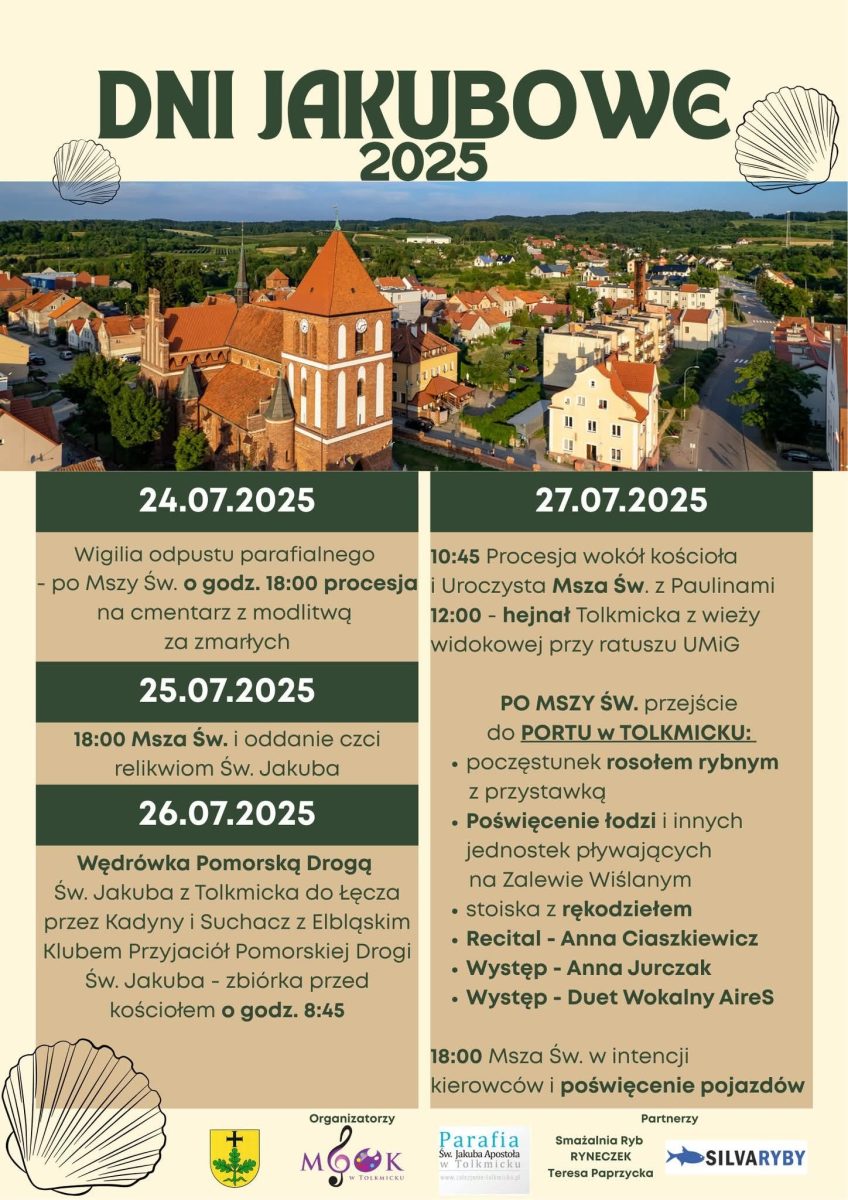Jakubowe Dni Tolkmicka 2025 program imprezy.  