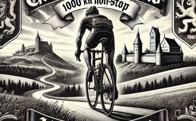 Plakat zapraszający w dniach 11-14 lipca 2025 r. do Grunwaldu na Ultramaraton Grunwald - Troku - Grunwald 2025, 1000 km non stop.