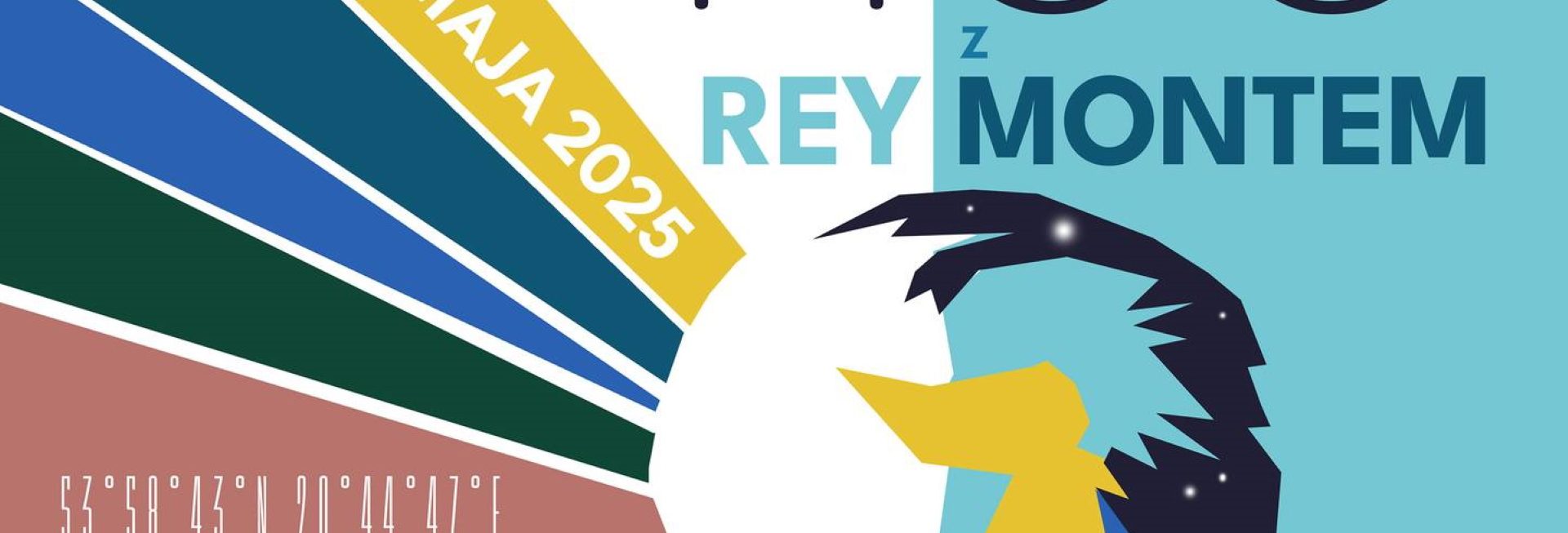 Plakat zapraszający w sobotę 17 maja 2025 r. do Jezioran na Noc Muzeów z Reymontem Jeziorany 2025.