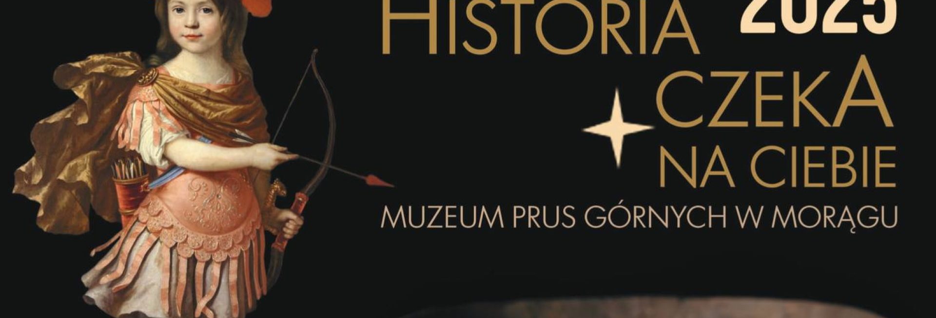 Plakat zapraszający w sobotę 17 maja 2025 r. do Morąga na Noc Muzeów w Muzeum Prus Górnych Morąg 2025.