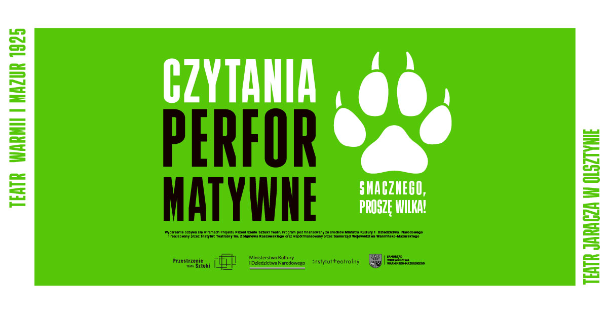 Plakat zapraszający w niedzielę 1 czerwca 2025 r. do Teatru Jaracza w Olsztynie na Dzień Dziecka w Teatrze Jaracza! Olsztyn 2025.
