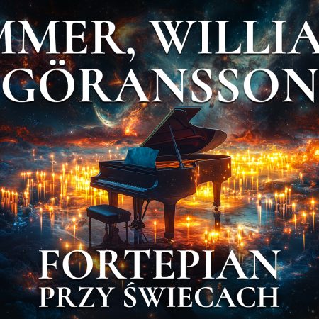 Plakat zapraszający do Olsztyna na Koncert "Fortepian przy świecach" Filharmonia Olsztyn.