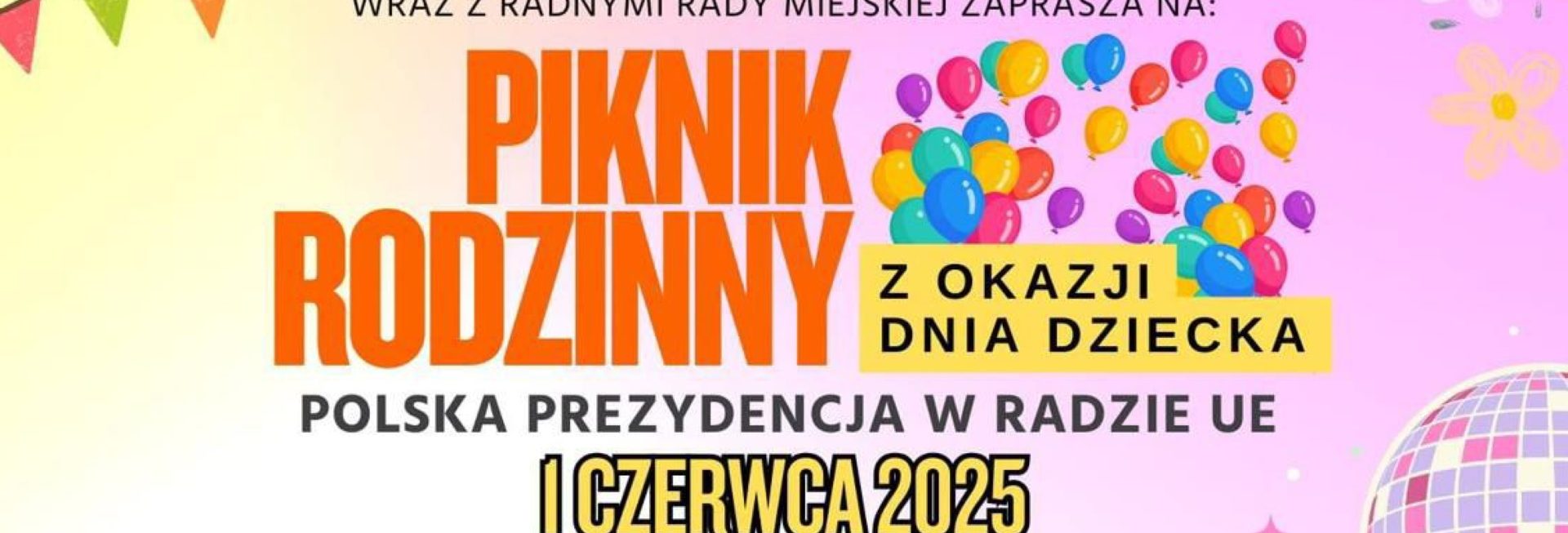 Plakat zapraszający w niedzielę 1 czerwca 2025 r. do Szczytna na Piknik Rodzinny Szczytno 2025.