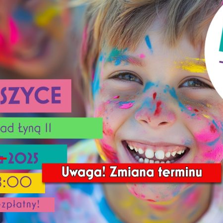 Plakat zapraszający w piątek 4 lipca 2025 r. do Bartoszyc na Dzień Kolorów - Holi Day Bartoszyce 2025.