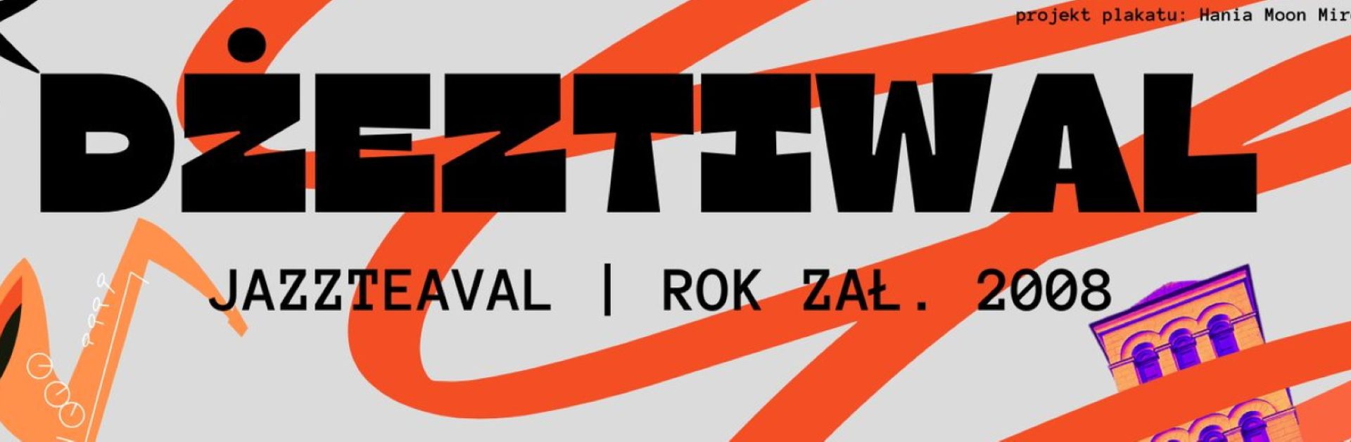 Plakat zapraszający w sobotę 28 czerwca 2025 r. do Dobrego Miasta na Jazzteaval Dobre Miasto 2025.