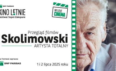 Plakat zapraszający w dniach 1-2 lipca 2025 r. do Giżycka na Festiwal BNP Paribas Kino Letnie Giżycko 2025.