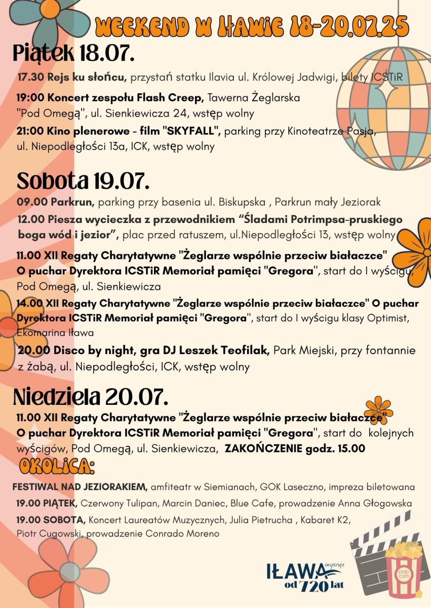 Program imprez Iława - weekend w Iławie 18-20.07.2025.