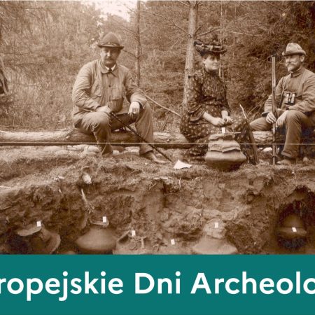 Plakat zapraszający w sobotę 14 czerwca 2025 r. do Mrągowa na Europejskie Dni Archeologii Mrągowo 2025.