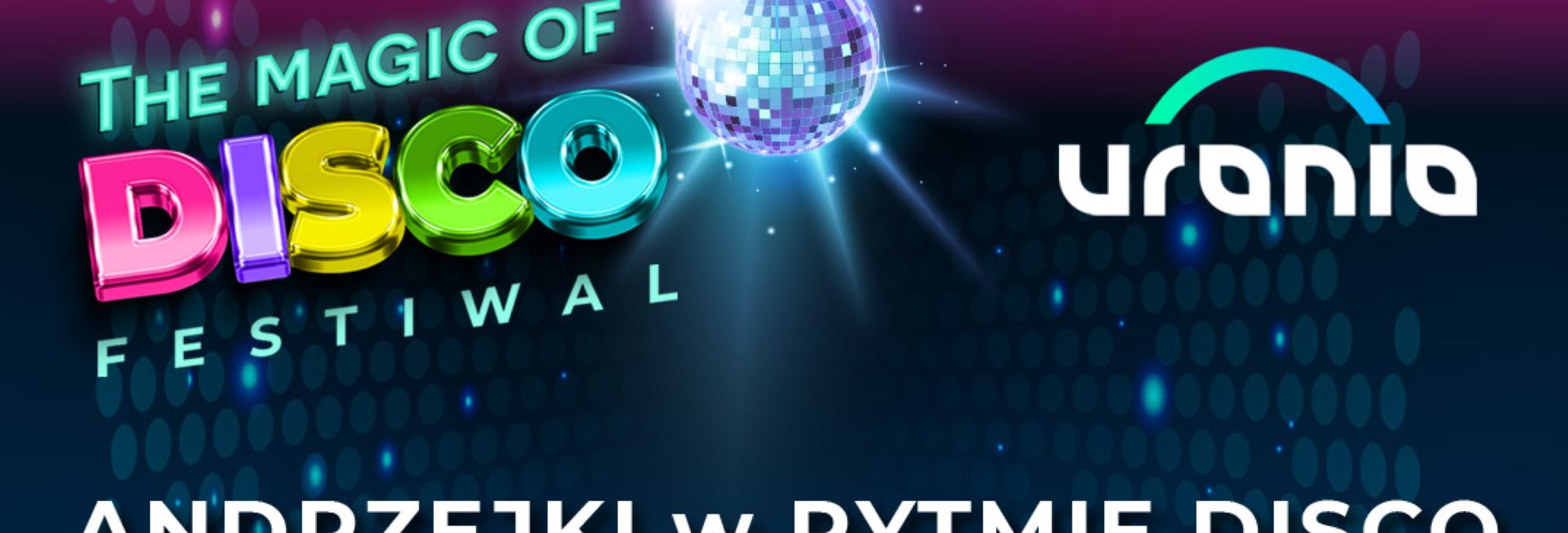 Plakat zapraszający w sobotę 29 listopada 2025 r. do Olsztyna na koncert Andrzejki w Rytmie Disco Hala Urania Olsztyn 2025.