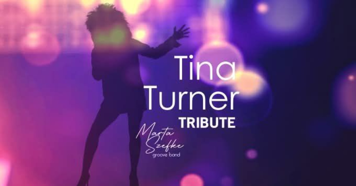 Plakat zapraszający w sobotę 21 czerwca 2025 r. do Olsztyna na koncert Marta Szefke Groove Band - Tina Turner Tribute Olsztyn 2025.