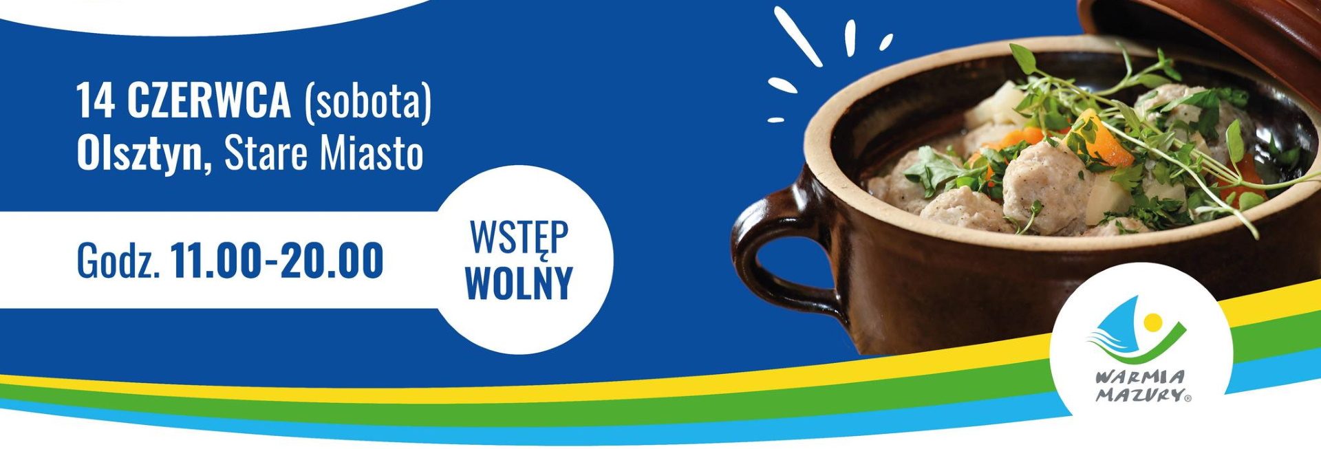 Plakat zapraszający w sobotę 14 czerwca 2025 r. do Olsztyna na Targi Żywności Regionalnej, Naturalnej i Tradycyjnej Olsztyn 2025.