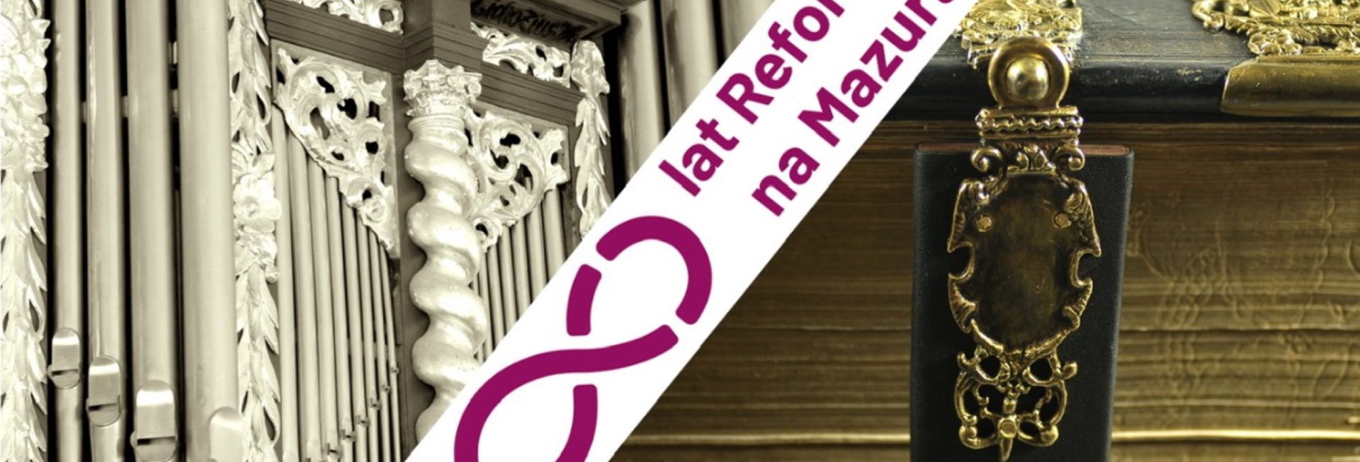 Plakat zapraszający na Uroczystości Jubileuszu 500-lecia Reformacji na Mazurach.