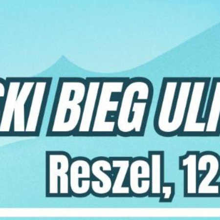 Plakat zapraszający w sobotę 12 lipca 2025 r. do Reszla na 5. edycję Warmińskiego Biegu Ulicznego Reszel 2025.