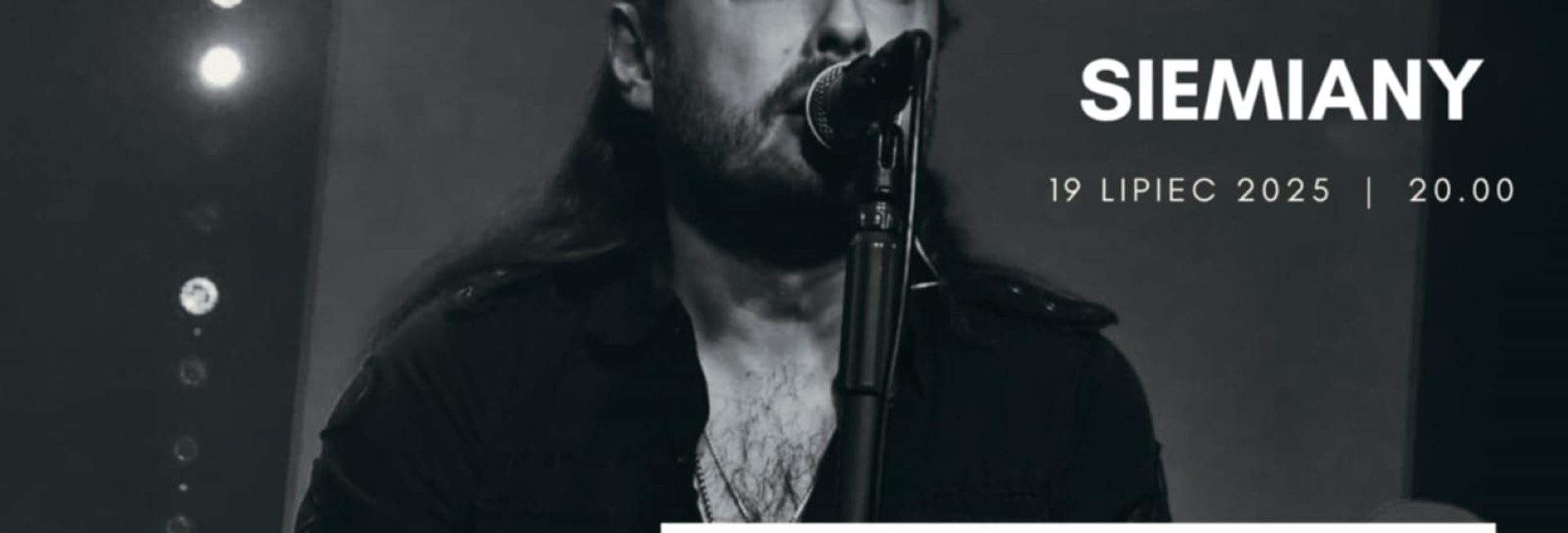 Plakat zapraszający w sobotę 19 lipca 2025 r. na 19. edycję Festiwalu "Nad Jeziorakiem" Koncert Piotr Cugowski Siemiany 2025.