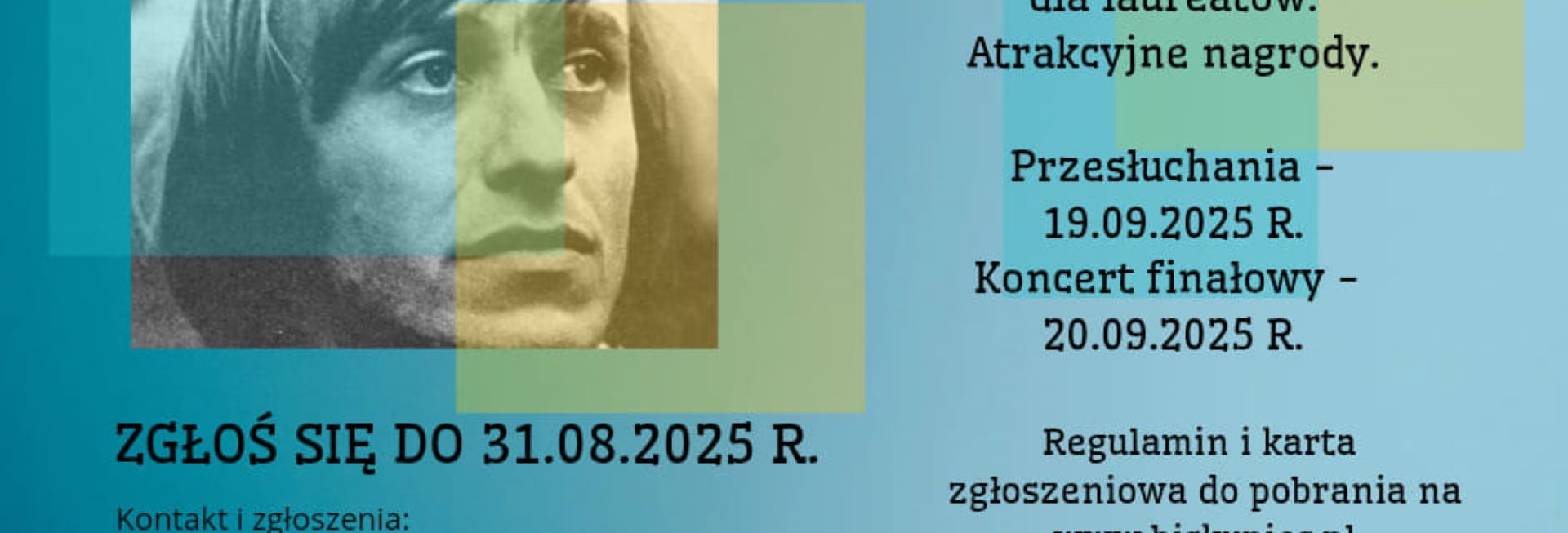 Plakat zapraszający w dniach 19-20 września 2025 r. do miejscowości Bredynki w gminie Biskupiec na 1. edycję Ogólnopolskiego Festiwalu im. Jonasza Kofty "Przystanek Raj" Bredynki 2025.