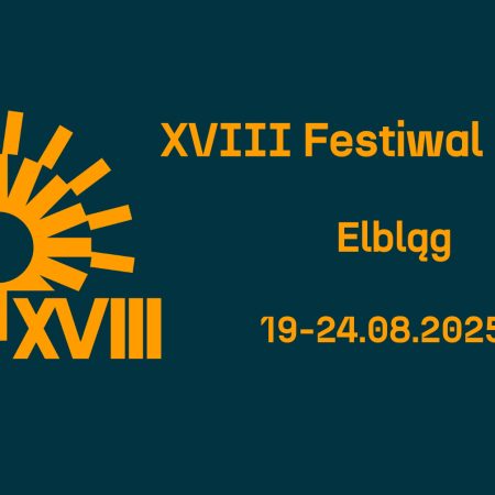 Plakat zapraszający w dniach 19-24 sierpnia 2025 r. do Elbląga na Festiwal Sztuki Nowocyrkowej - Enklawa Elbląg 2025.