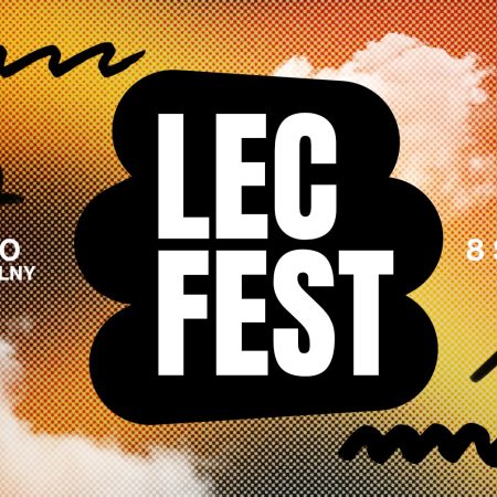 Plakat zapraszający w piątek 8 sierpnia 2025 r. do Giżycka na Festiwal Muzyki Elektronicznej Lec Fest Giżycko 2025. 