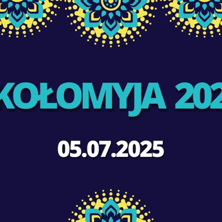 Plakat zapraszający w sobotę 5 lipca 2025 r. do Górowa Iławeckiego na Festiwal Kultury Ukraińskiej Ekołomyja Górowo Iławeckie 2025. 