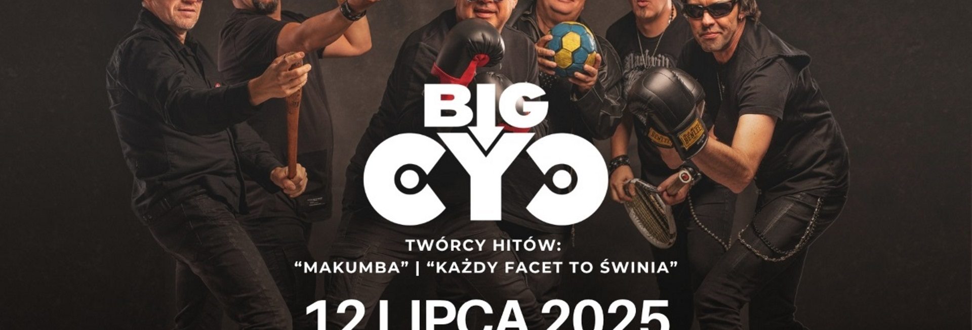 Plakat zapraszający w dniu 12 lipca 2025 r. do Amfiteatru w Grunwaldzie na koncert zespołu Big Cyc Grunwald 2025.