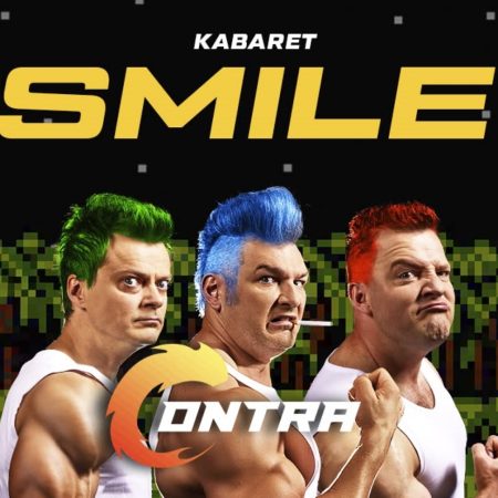 Plakat zapraszający na występ Kabaretu Smile "CONTRA".
