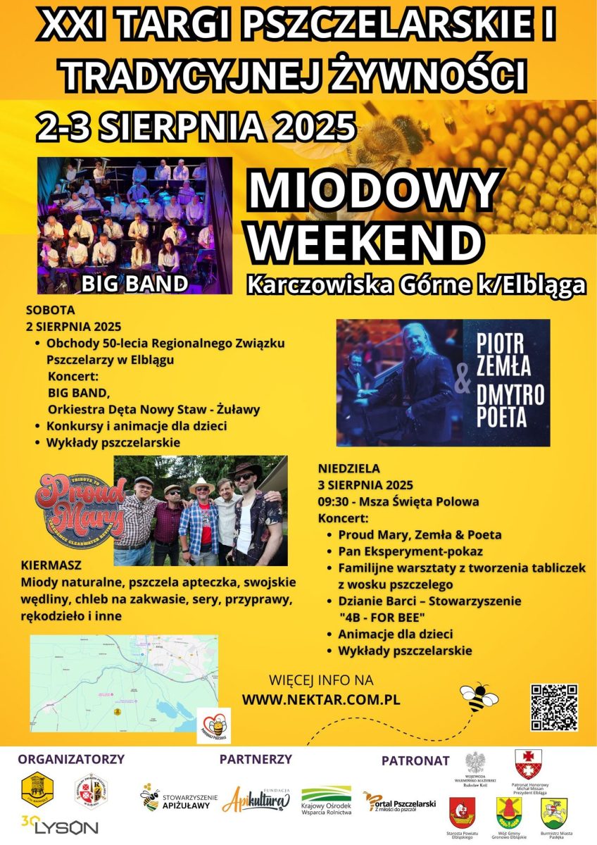 Karczowiska Górne TARGI PSZCZELARSKIE I TRADYCYJNEJ ŻYWNOŚCI - Karczowiska Górne k. Elbląga plakat