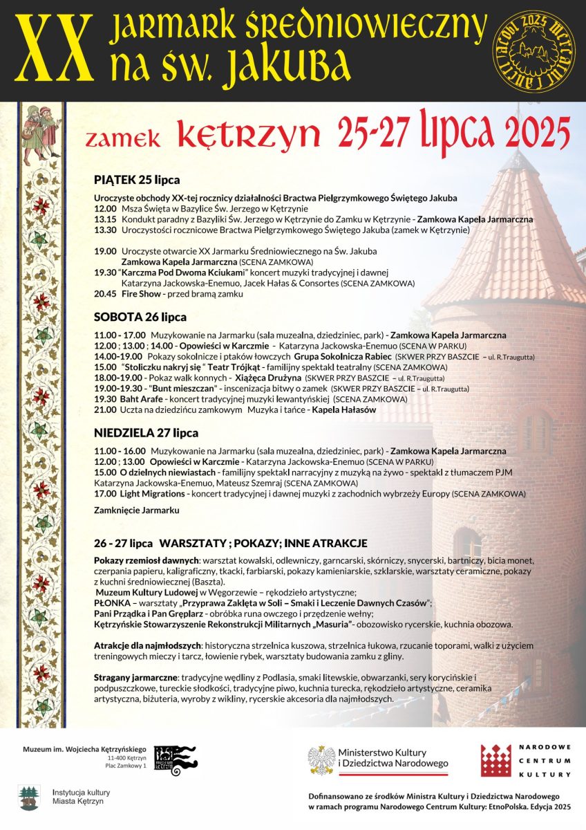 Kętrzyn Jarmark Średniowieczny św. Jakuba KĘTRZYN 2025 program