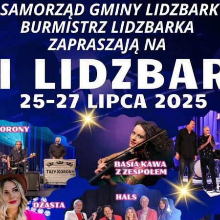 plakat zapraszający w dniach 25-27 lipca 2025 r. do Lidzbarka na Dni Lidzbarka 2025