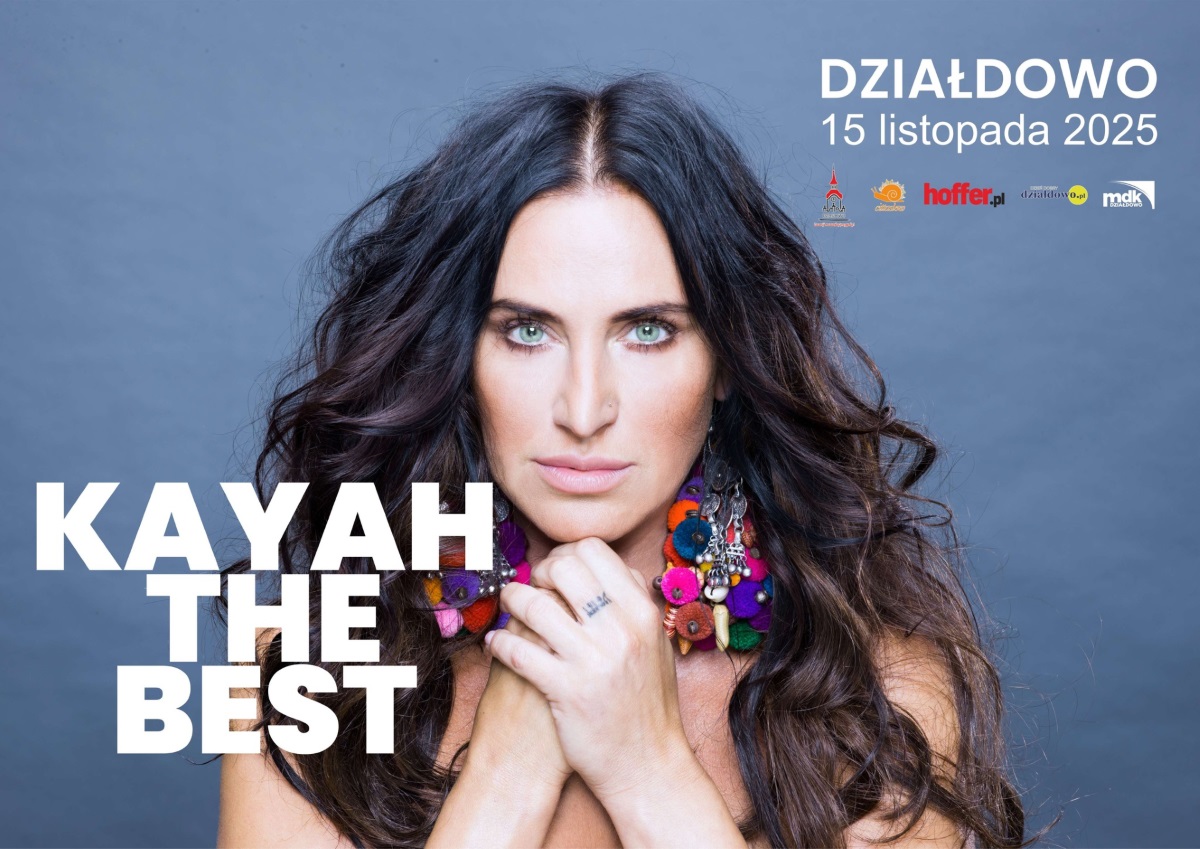 Plakat zapraszający w sobotę 15 listopada 2025 r. do Działdowa na Hoffer Superhit Festival Działdowo 2025.