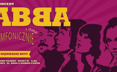 Plakat zapraszający we wtorek 14 października 2025 r. do Olsztyna na koncert "Abba i Inni – Symfonicznie II" Filharmonia Olsztyn 2025.