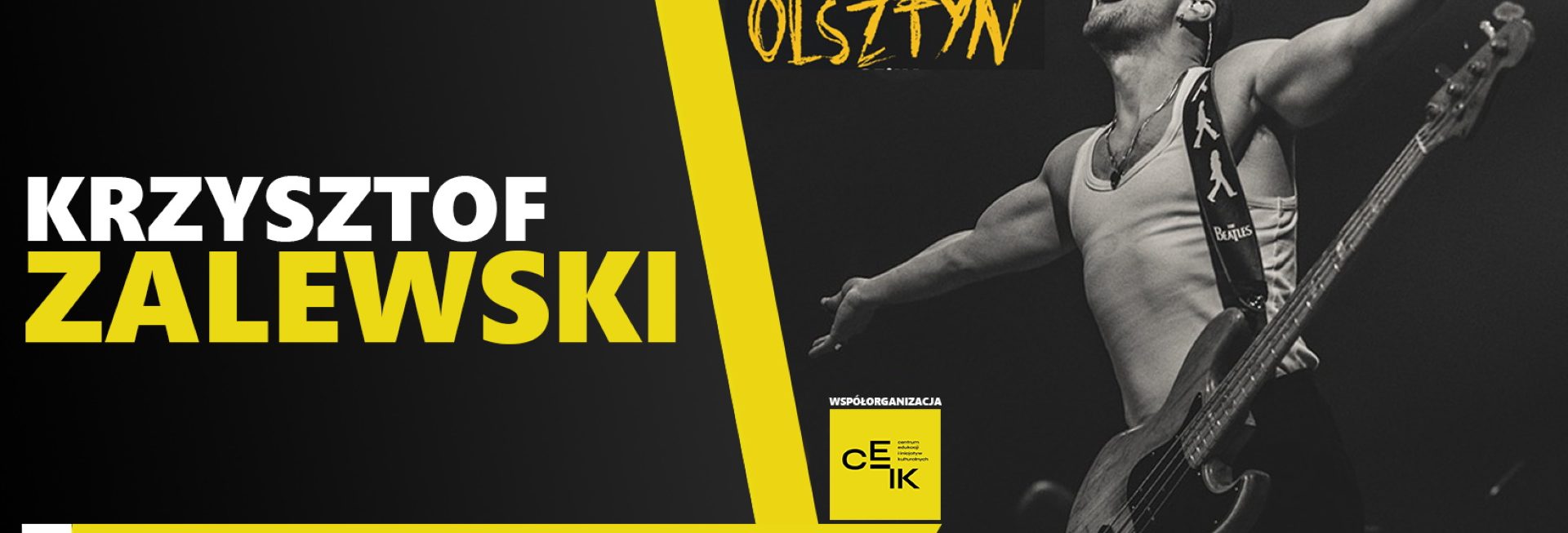 Plakat zapraszający w piątek 28 listopada 2025 r. do Olsztyna na koncert Krzysztofa Zalewskiego Olsztyn 2025.