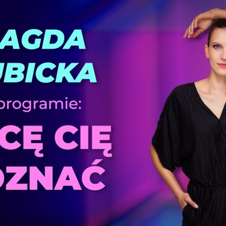 Plakat zapraszający w środę 15 października 2025 r. do Olsztyna na Stand-Up Magda Kubicka "Chcę cię poznać" Olsztyn 2025.