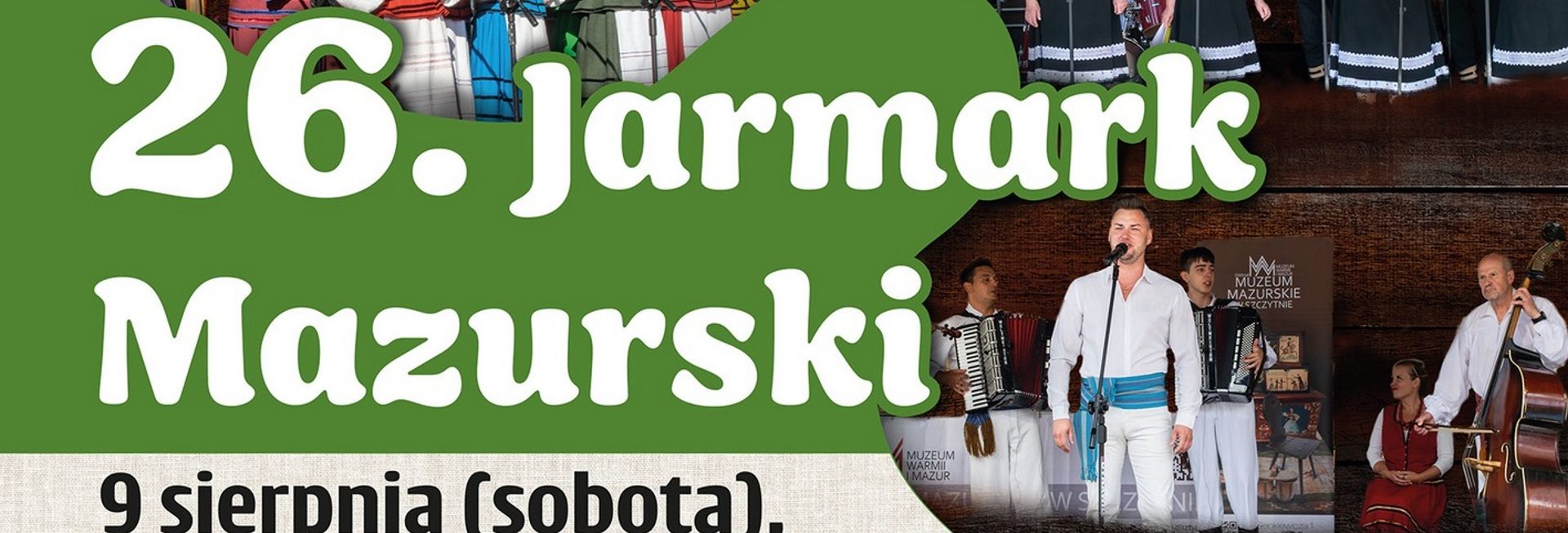 Plakat zapraszający w sobotę 9 sierpnia 2025 r. do Szczytna na Jarmark Mazurski Szczytno 2025.