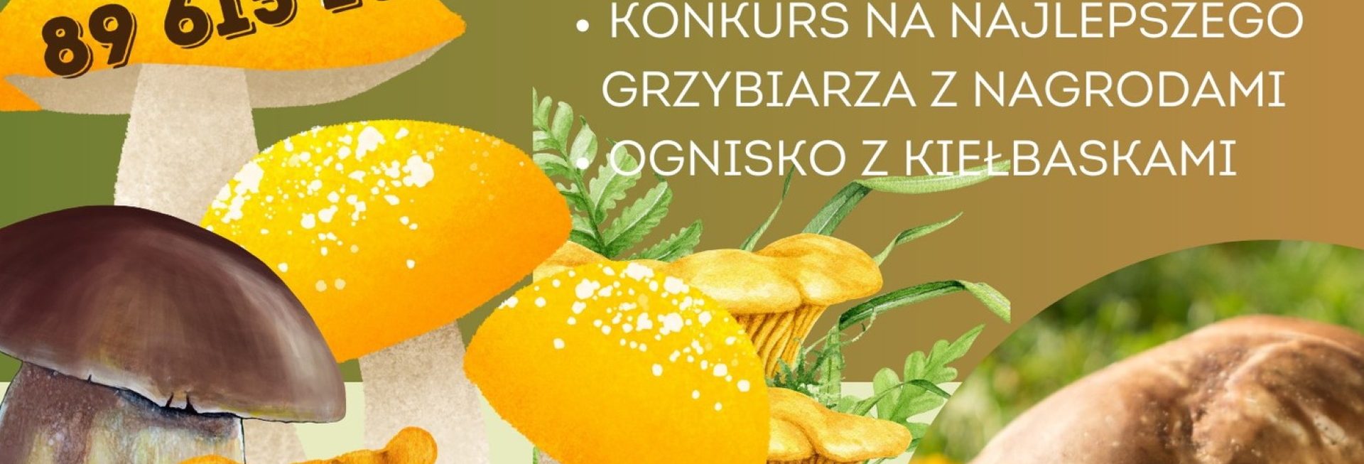 Plakat zapraszający w sobotę 27 września 2025 r. do Dobrego Miasta na Dzień Grzybiarza Dobre Miasto 2025. 