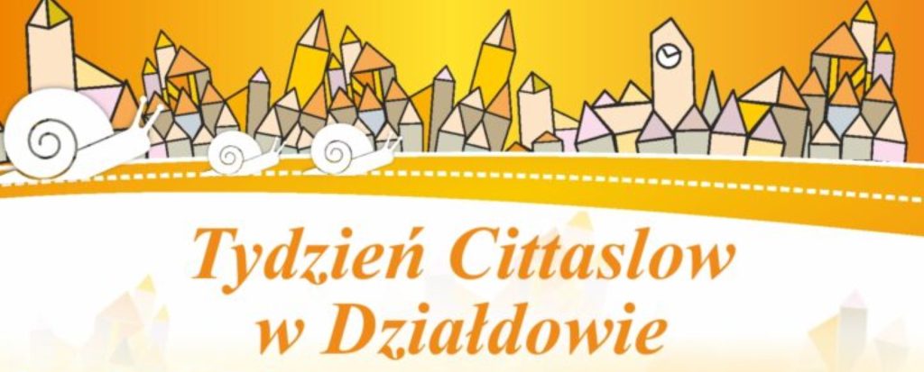 Plakat zapraszający w dniach 22-28 września 2025 r. do Działdowa na Tydzień Cittaslow Działdowo 2025. 