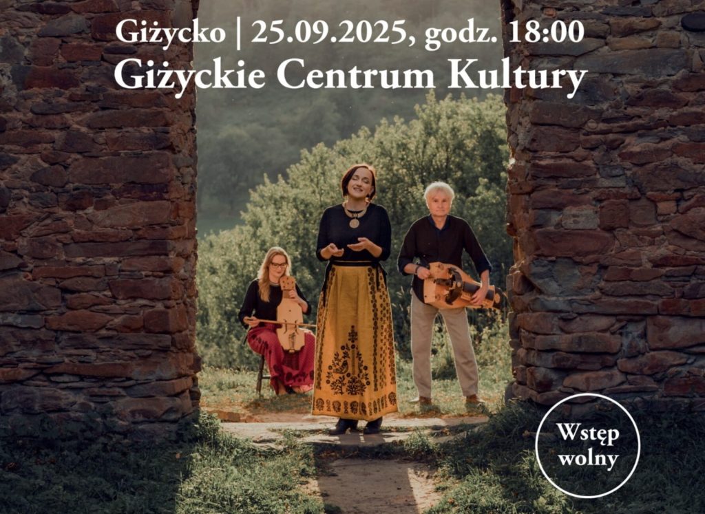Plakat zapraszający w czwartek 25 września 2025 r. do Giżycka na koncert zespołu Wernyhora Giżycko 2025. 