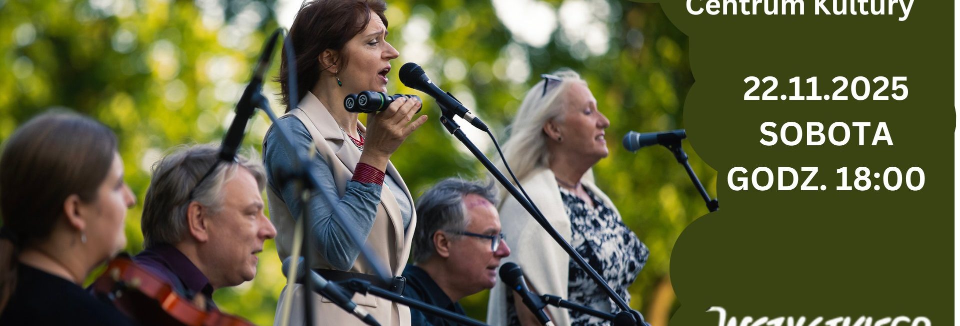 Plakat zapraszający w sobotę 22 listopada 2025 r. do Giżycka na koncert zespołu Wszystkiego Najlepszego Giżycko 2025. 