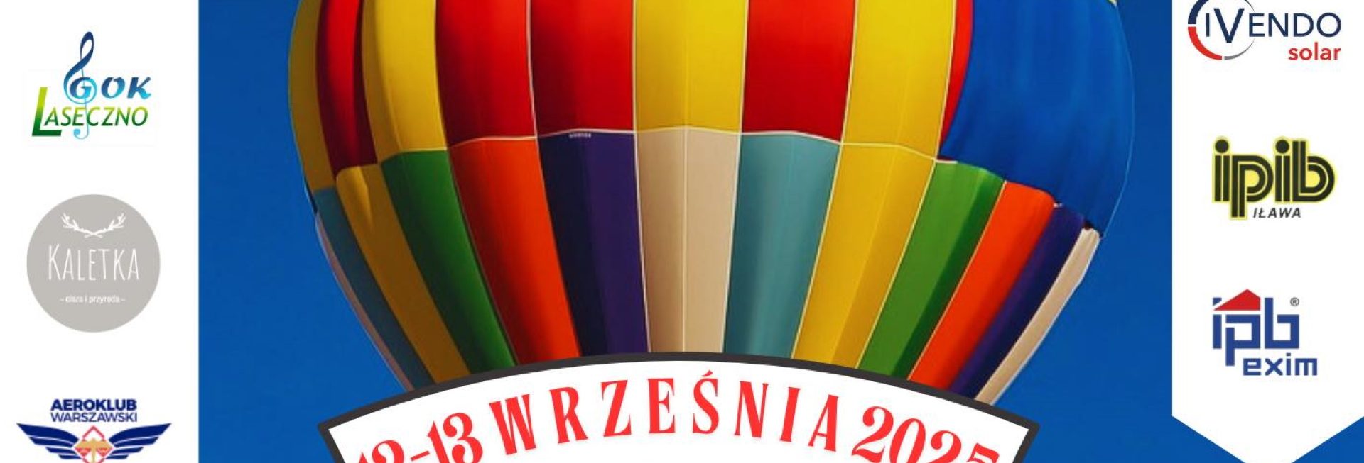 Plakat zapraszający w dniach 12-13 września 2025 r. do Iławy na Fiestę Balonową o Puchar Wójta Gminy Iława 2025.