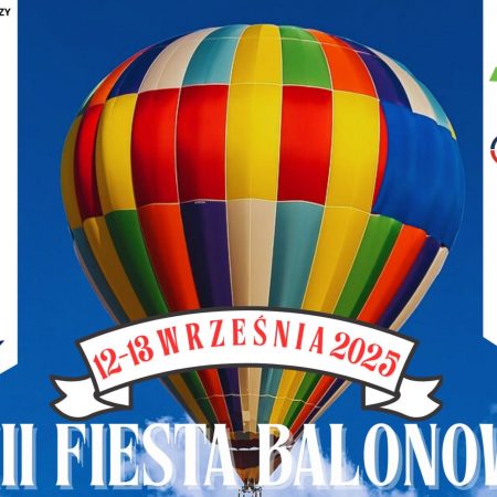 Plakat zapraszający w dniach 12-13 września 2025 r. do Iławy na Fiestę Balonową o Puchar Wójta Gminy Iława 2025.