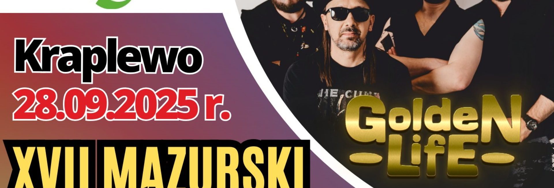 Plakat zapraszający w niedzielę 28 września 2025 r. do miejscowości Kraplewo w gminie Ostróda na Mazurski Dzień Ziemniaka Kraplewo 2025.
