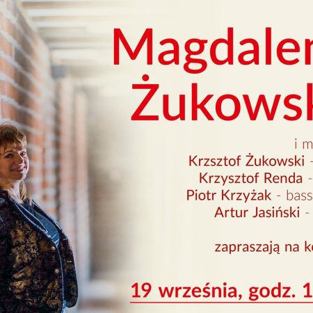 Plakat zapraszający w piątek 19 września 2025 r. do Nidzicy na Spotkanie Muzyczne z Magdaleną Żukowską Nidzica 2025.
