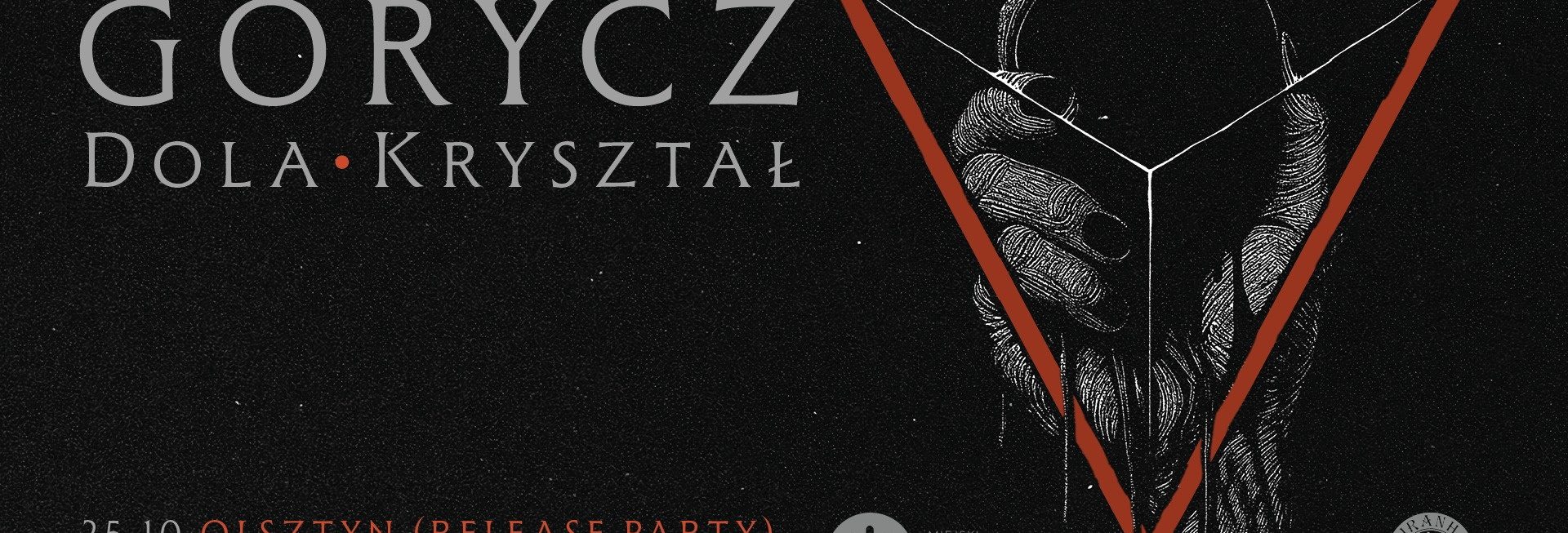 Plakat zapraszający w sobotę 25 października 2025 r. do Olsztyna na koncert zespołów Gorycz & Dola & Kryształ Olsztyn 2025.