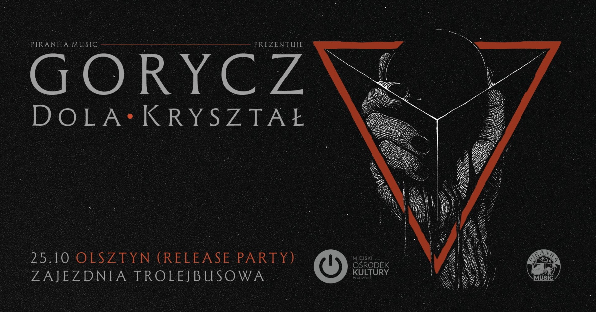 Plakat zapraszający w sobotę 25 października 2025 r. do Olsztyna na koncert zespołów Gorycz & Dola & Kryształ Olsztyn 2025.