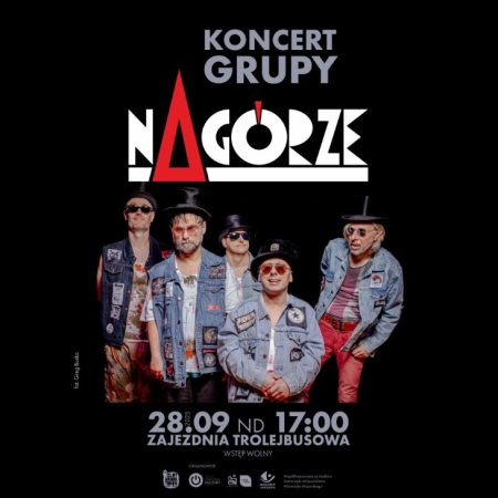 Plakat zapraszający w niedzielę 28 września 2025 r. do Olsztyna na koncert grupy Na Górze Olsztyn 2025. 