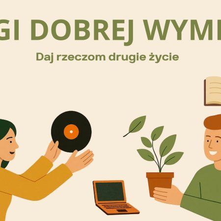 Plakat zapraszający do Olsztyna na Targi Dobrej Wymiany Olsztyn.