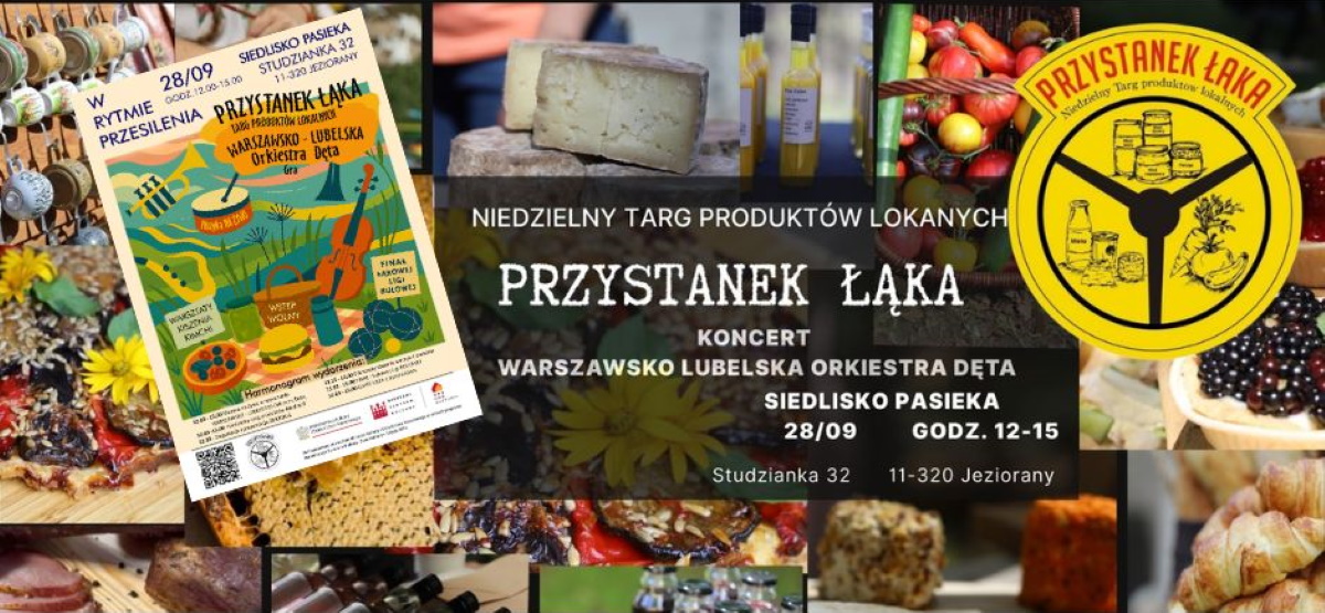 Plakat zapraszający w niedzielę 28 września 2025 r. do miejscowości Studzianka w gminie Jeziorany na festyn w Rytmie Przesilenia – Święto Plonów w Siedlisku Pasieka! Studzianka 2025.