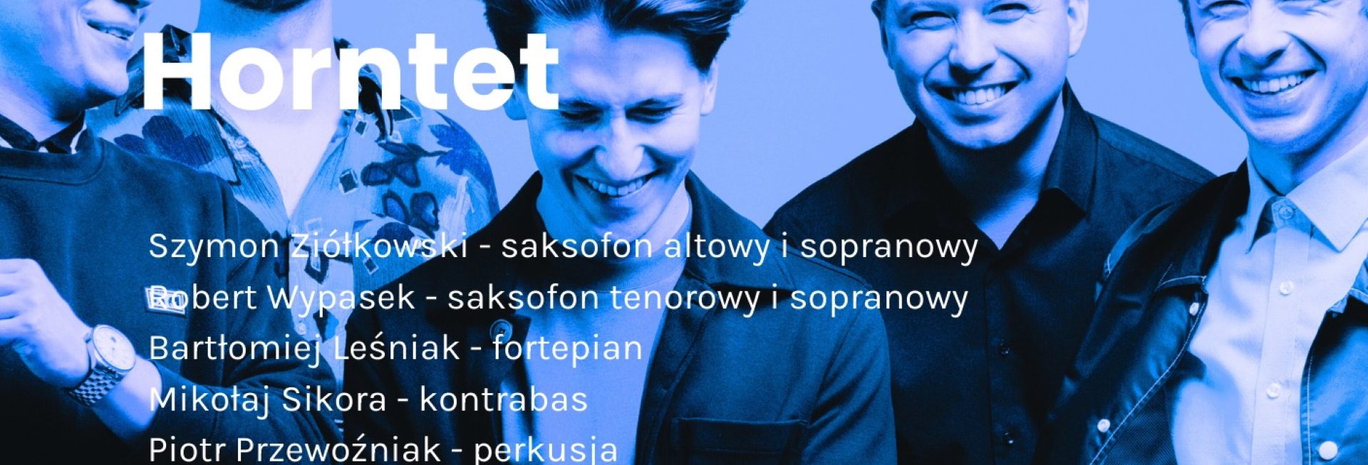 Plakat zapraszający w sobotę 20 września 2025 r. do Sztynortu na koncert zespołu Horntet - „Direct Message” Jazz Memuak Sztynort 2025. 