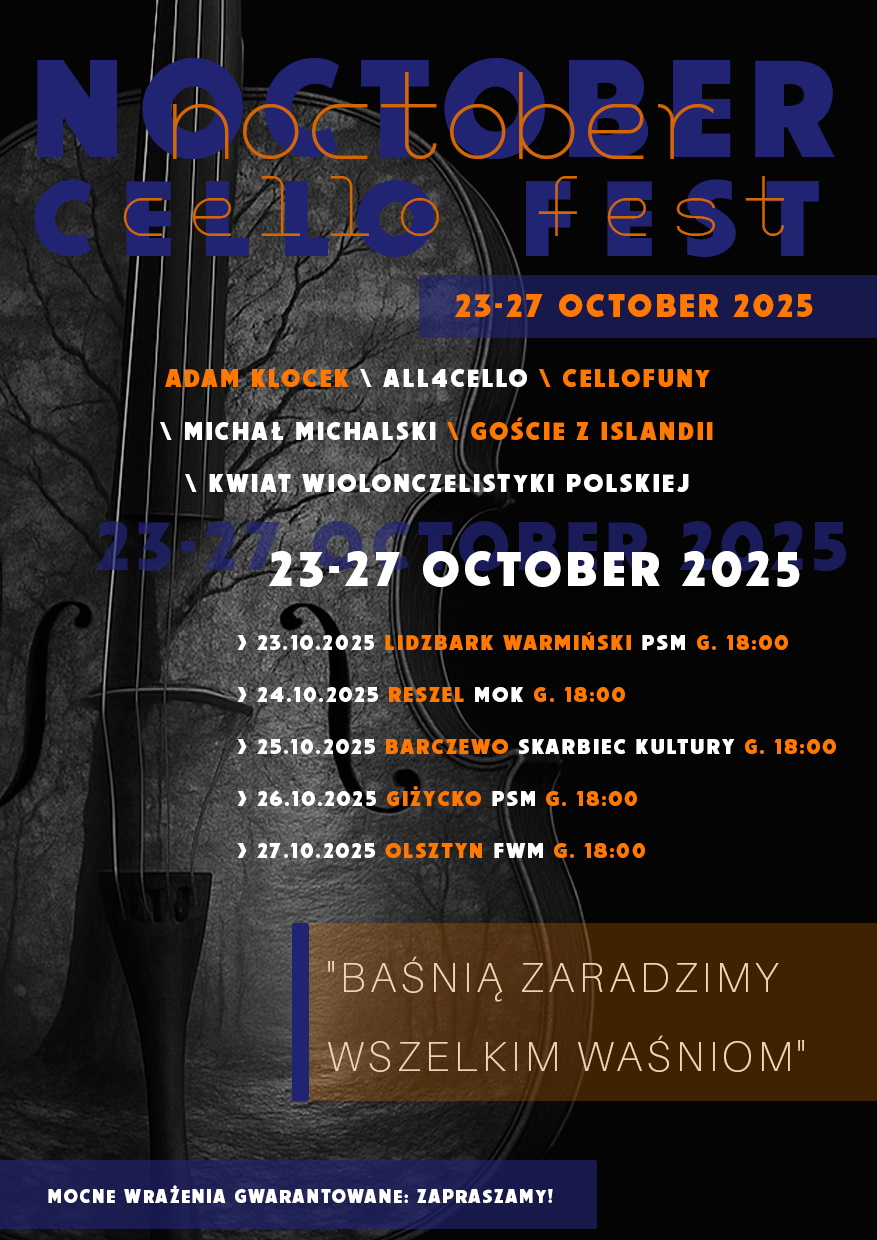 Koncert Noctober Cello Fest Barczewo 2025 - Mazury Travel