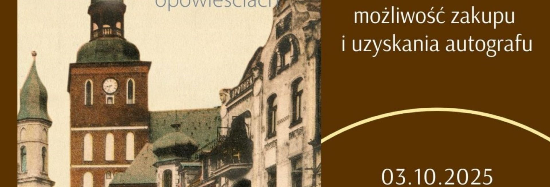 Plakat zapraszający w piątek 3 października 2025 r. do Biskupca na spotkanie autorskie z Rafałem Bętkowskim Biskupiec 2025.