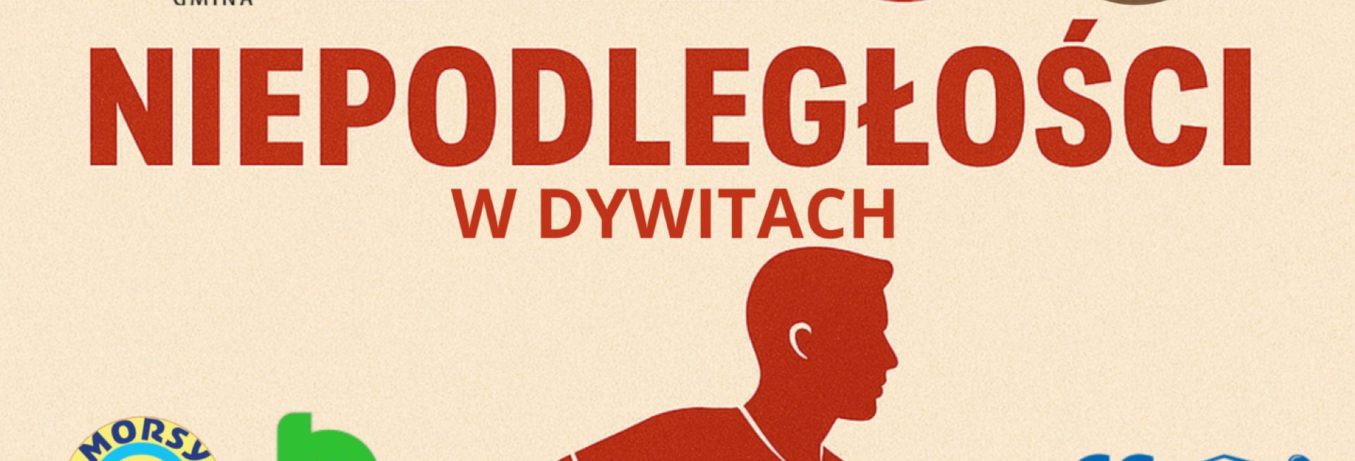 Plakat zapraszający we wtorek 11 listopada 2025 r. do Dywit na Gminny Bieg i Marsz Niepodległości wokół Jeziora Dywickiego 2025. 